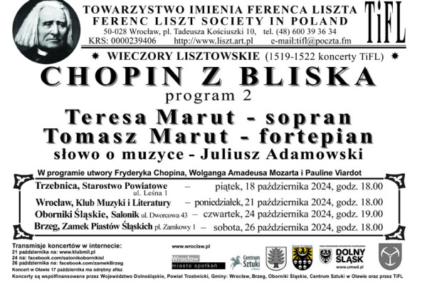 „CHOPIN Z BLISKA” w WIECZORZE LISZTOWSKIM